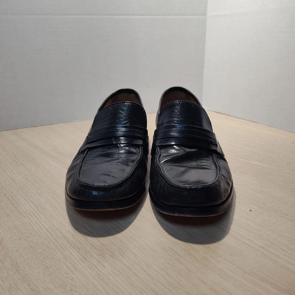 Bostonian Penny Loafers Mens 7.5 M Black‎ Leather Slip On Dress Shoes Moc Toe